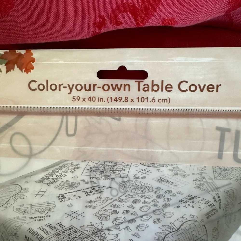☀️ 3/$10 Color your own Thanksgiving Table cover (see description)